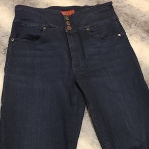 GUESS high waisted dark wash jeans
